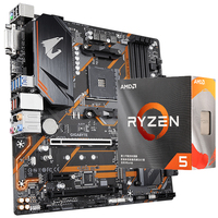 Carte mère de jeu GIGABYTE B450M AORUS ELITE d'occasion Micro ATX avec processeur de bureau AMD Ryzen 5 7 3500X 3600 3600X 3700X 3800X