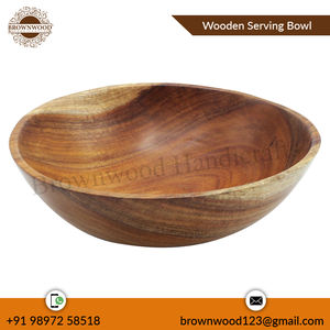 ชามเสิร์ฟอาหารทำจากไม้อะคาเซียชามสลัดไม้ดีไซน์เฉพาะปลอดภัยสำหรับร้านอาหารโรงแรมจากผู้ผลิตอินเดีย - Product Image 5