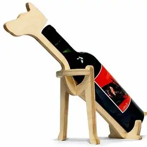 Eco Vriendelijke Dier Custom Hond Ontwerp Groothandel Rustieke Unieke Wijn Houten Houder Fancy Houten Zes Wijn Glas Houder In Wijn rack