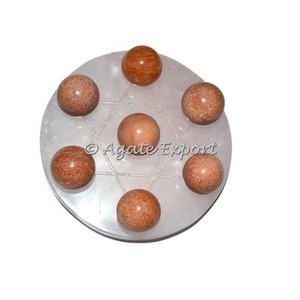 7 Bola de Aventurina de melocotón en la base de cuarzo rosa de la estrella de David para decoración y exportador de piedras semipreciosas - Product Image 2