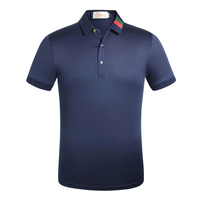 Chemise décontractée à col roulé en mélange de coton tissé de qualité, couleur personnalisée, logo personnalisé pour homme, coupe classique, manches courtes