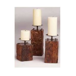 Bougeoir décoratif de Table moderne, Mini pilier plaqué or, support de bougie fait à la main - Product Image 6