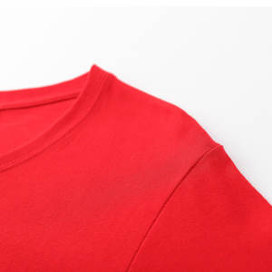 T-shirt uni de couleur rouge pour hommes T-shirt de haute qualité pour hommes fabriqué directement en usine au prix de gros - Product Image 3