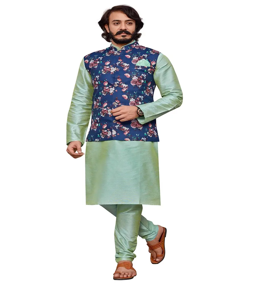 Sherwani indiano per uomo matrimonio blu budhha bandhgala dress jodhpuri suit style