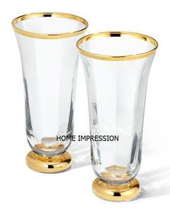 Recipiente decorativo para el hogar, soportes dorados de vidrio - Product Image 1