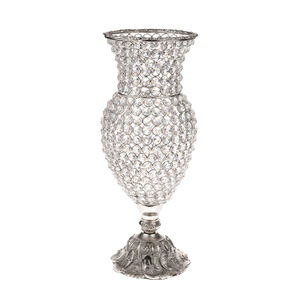 Florero con cuentas de cristal hecho a mano más vendido, tamaño personalizado, decoración de mesa de boda, maceta de Metal elegante - Product Image 1