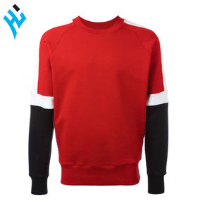 Vente chaude Personnalisé Tri Couleur Sweat Dernier style solide Tri couleur sweats à capuche hommes automne hiver sweat à col rond - Product Image 4