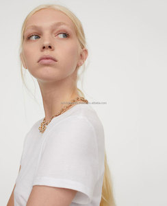 T-shirt court de luxe en coton premium pour femme, coupe décontractée, idéal pour l'été – Fabricant OEM ODM, faible MOQ - Product Image 2