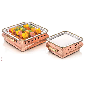 Forme carrée En Cuivre et Casse-Croûte D'acier Chaud de L'inde - Product Image 1