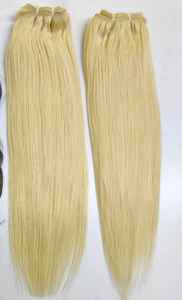 Mèches lisses naturelles blondes 613 avec Frontal Closure 7x7, livraison directe, Extension de cheveux péruvienne avec dentelle, échantillon gratuit - Product Image 4