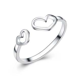 925 Sterling Silver Rhodium Plated Heart Band Wedding <b>Ring</b> for Women & Unisex - Product Image 3
