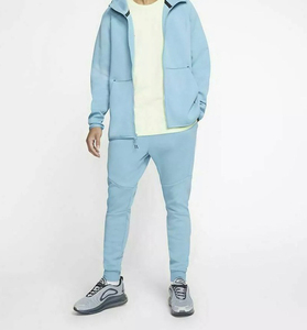 Vente en gros logo personnalisé Ensembles de pantalons de survêtement à capuche en coton pluvier vierge à la mode bleu ciel pour hommes OEM Style de costume personnalisé - Product Image 4