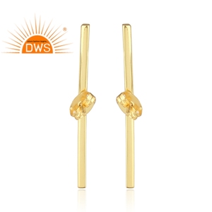 Collection vintage en gros, boucles d'oreilles à clous en laiton plaqué or 14 carats, design bâton, fabrication artisanale, collection classique - Product Image 2