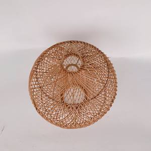 Abat-jour en rotin naturel/noir 200, luminaire suspendu, design de circuit d'éclairage vietnamien, couleur naturelle/noir - Product Image 3