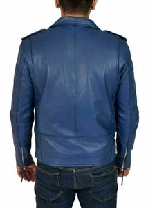 Veste de motard pour hommes, en cuir de vache, fermeture éclair, de haute qualité, disponible en toutes les couleurs - Product Image 3