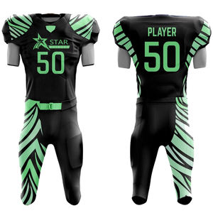 Camisas de sublimación de sarga XL de alta calidad personalizadas, uniformes de fútbol americano juvenil con nueva bandera de diseño, opción de talla grande - Product Image 2