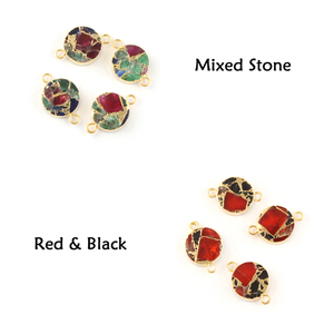Offre Spéciale bijoux mojave rouge cuivre turquoise connecteur forme ronde or électrolytique connecteur double boucle connecteur - Product Image 4