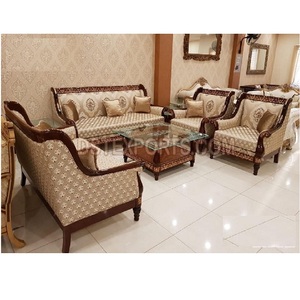 Juego de Sofás de 7 Plazas de Madera de Teca Tallada a Mano, con Color Personalizado y Diseño Duradero - Product Image 1