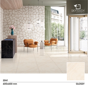กระเบื้องปูพื้นลายชนบทกันลื่น ขนาด 600*600 สีเบจทอง ทนทานต่อการสึกหรอ ผู้ผลิตชั้นนำในอินเดีย - Product Image 3
