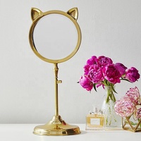 Miroir cosmétique sur pied moderne et élégant, personnalisable, design décoratif artisanal pour la décoration intérieure, logo et taille sur mesure