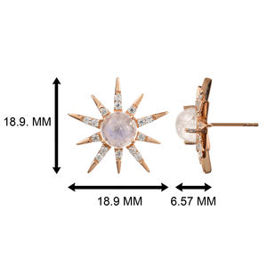 Pendiente de piedra lunar Natural de Plata de Ley 925, joyería de piedras preciosas para aniversario, precio al por mayor - Product Image 2