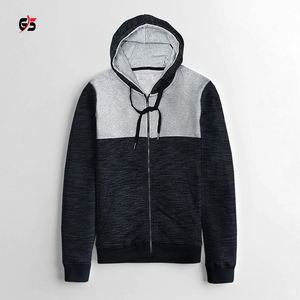 Sweat à capuche en molleton tricoté 100% coton pour homme, fermeture éclair complète, Logo de marque personnalisé - Product Image 2