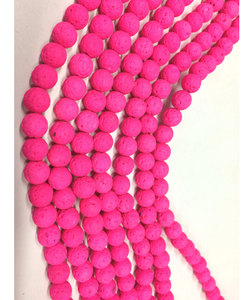 Cuentas sueltas de lava teñidas de Rosa Producto único y versátil - Product Image 1