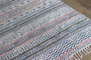 Hecho a mano impreso indio de las alfombras de algodón Boho alfombras para sala - Product Image 3