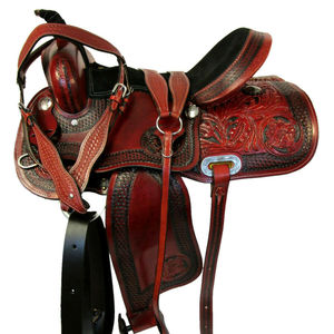 Conjunto de Silla de Montar Inglesa de Cuero Genuino Premium, Resistente, para Equitación Western, con Herrajes de Acero Inoxidable, Varios Tamaños - Product Image 1