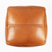 Pouf Ottoman Moderne Pliable en Cuir Véritable Marocain Fait Main de Luxe pour Hôtel, Salon, Chambre et Maison