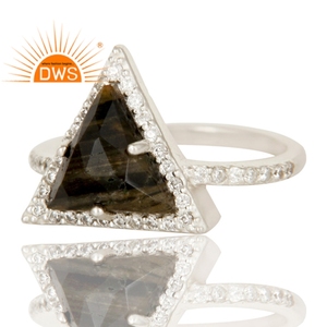 Bague Statement en Zircon Blanc, Fournisseur de Bijoux, Argent Sterling 925 Massif, Jaspe Zèbre, Bijoux Personnalisés - Product Image 3