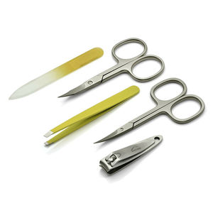 ชุดทำเล็บสแตนเลส 5 ชิ้น ใบมีดโค้ง ตะไบเล็บแก้ว กล่องหนัง-กรรไกรตัดหนังกำพร้าทนทาน สำหรับตกแต่งเล็บ เป็นมิตรกับสิ่งแวดล้อม - Product Image 6