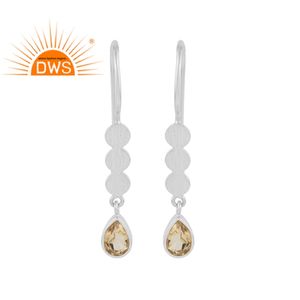 Pendientes de Citrino Amarillo, Joyería de Plata de Ley 925, Pendientes Colgantes, Proveedor de Joyería - Product Image 1