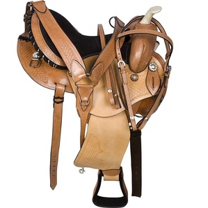 탄 가죽 웨스턴 배럴 레이싱 경마 트레일 안장 세트 소프트 스웨이드 시트 플라스틱 탑 압정 목재 헤드 스톨 <span class=keywords><strong>3</strong></span> 피스 내구성 - Product Image 1