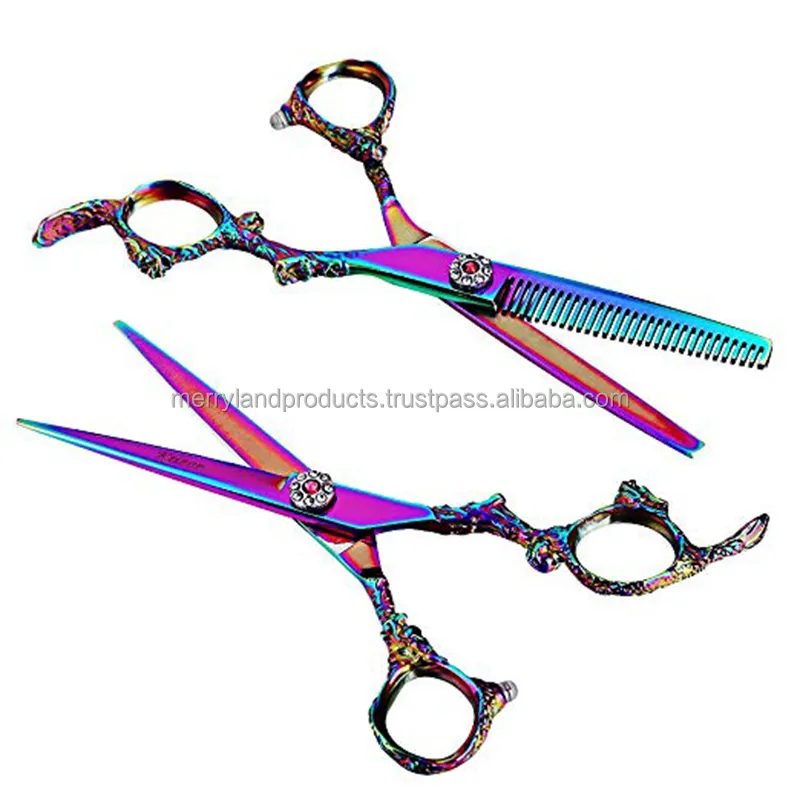 New purple dragon hair scissors High quality hair scissors professional cut hair styles barber shears scissors