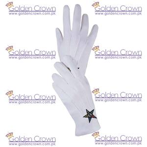 Masonic Regalia OES Orden DE LA Estrella del Este 100% Guantes de algodón | Guantes de desfile masónico Ceremonia del proveedor 2017 Regular GC - Product Image 6