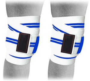 Rodilleras (PAR) con correa para sentadillas, levantamiento de pesas, levantamiento de pesas, prensa de piernas y entrenamiento cruzado-Rodillera flexible de 39 pulgadas - Product Image 1