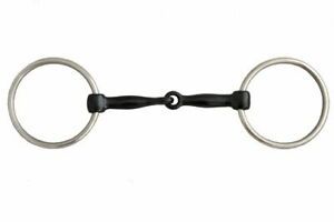 New Black Stainless Steel Western Style Sweet Iron Horse Bit <b>Thin</b> Snaffle Mouth Riaz Jamal Intel Horse Copper Inlay Loose O <b>Ring</b> - Product Image 5