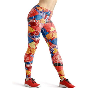 Leggings Personalizados OEM con Estampado Floral, Cintura Media, Largura hasta el Tobillo, Tejido Elástico de Algodón y Fibra de Bambú, Pantalones Casuales Azules y Blancos para Mujer - Product Image 6