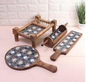 Bandeja Rectangular de madera Natural para desayuno, bandeja para servir café con asas, bandejas de madera para comida, venta al por mayor, 2022 - Product Image 1