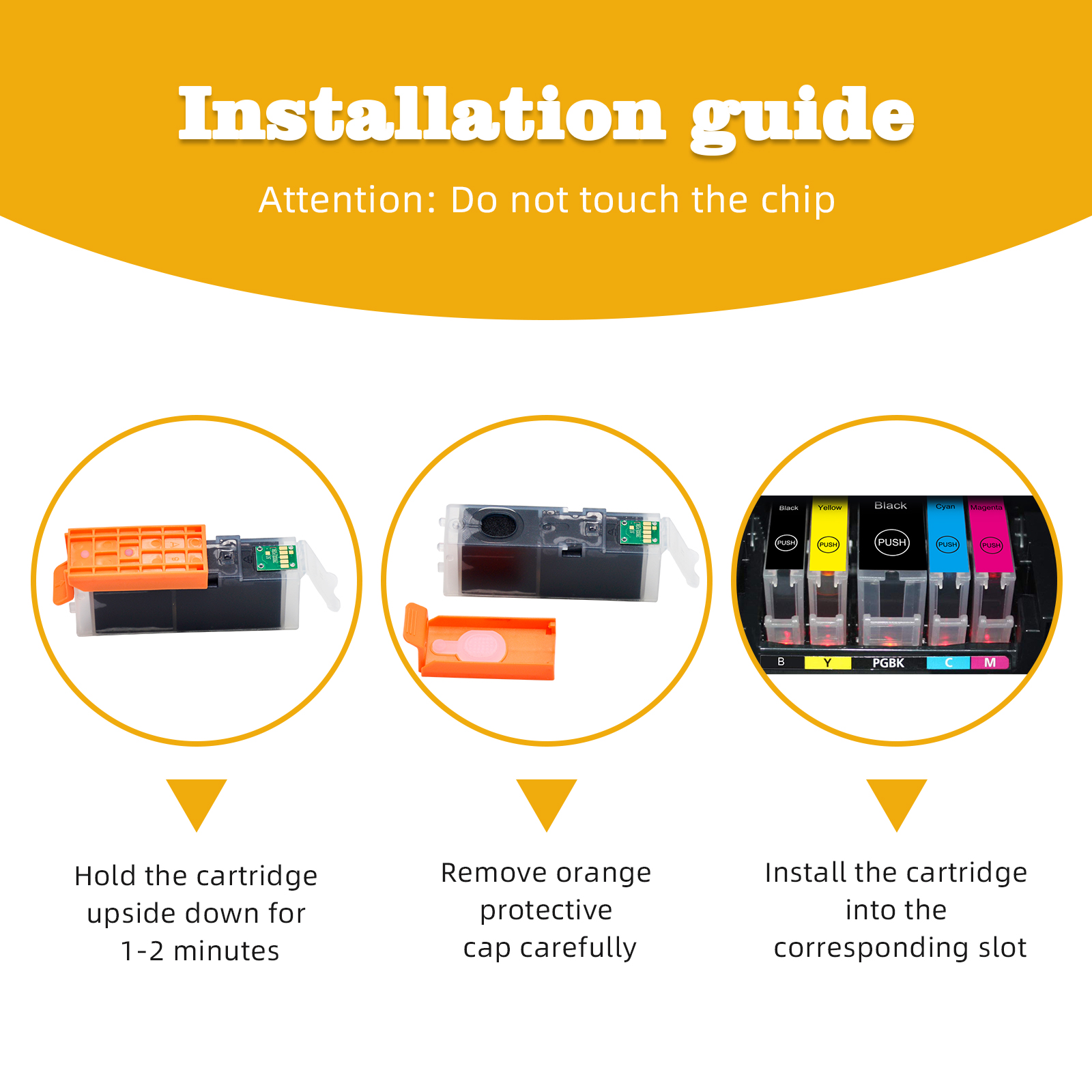 Cartouches Encre Compatibles Canon PGI-520 CLI-521 – Haut Rendement – Pour Pixma IP/MP/MX Séries (IP3600, MP540, MX860…)