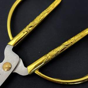 Vente chaude Vintage Style Or Poignée Poignée En Acier Inoxydable De Haute Qualité 6 "15cm Ménage Tailleur Artisanat Ciseaux - Product Image 4