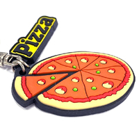 Colgante creativo de Pizza de simulación, llavero de PVC suave