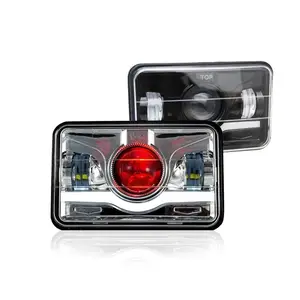 卡车摩托车用4x6 “红眼DRL密封光束方形led前照灯