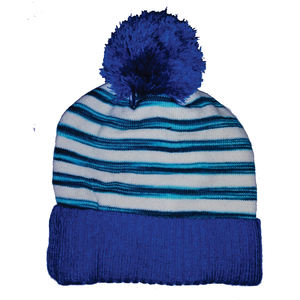 Bonnet à manchette unique unisexe acrylique chaud tricot rayé Jacquard plage ski patinage - Product Image 2