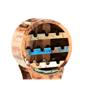 Porte-bouteilles en bois recyclé naturel fait main Akku Art |   Meuble de rangement vintage industriel pour bouteilles, mobilier Horeca pour restaurants