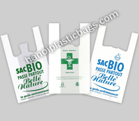 Sac en T-shirt biodégradable de qualité alimentaire le plus vendu avec impression en gravure, plastique HDPE - Prix bas