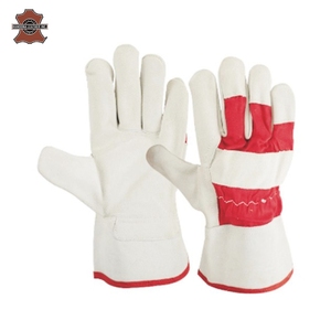 Gants en cuir de vache de gréeur canadien de haute qualité avec manchette caoutchoutée en420 doublure en coton gants de travail anti-impact - Product Image 2