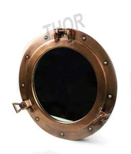 Cuivre Hublot Miroir Hublot Nautiques salle de bains maison Miroir - Product Image 2