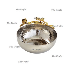 Bol à fruits en acier inoxydable et aluminium en vrac avec support Bol à collations décoratif de haute qualité - Product Image 2